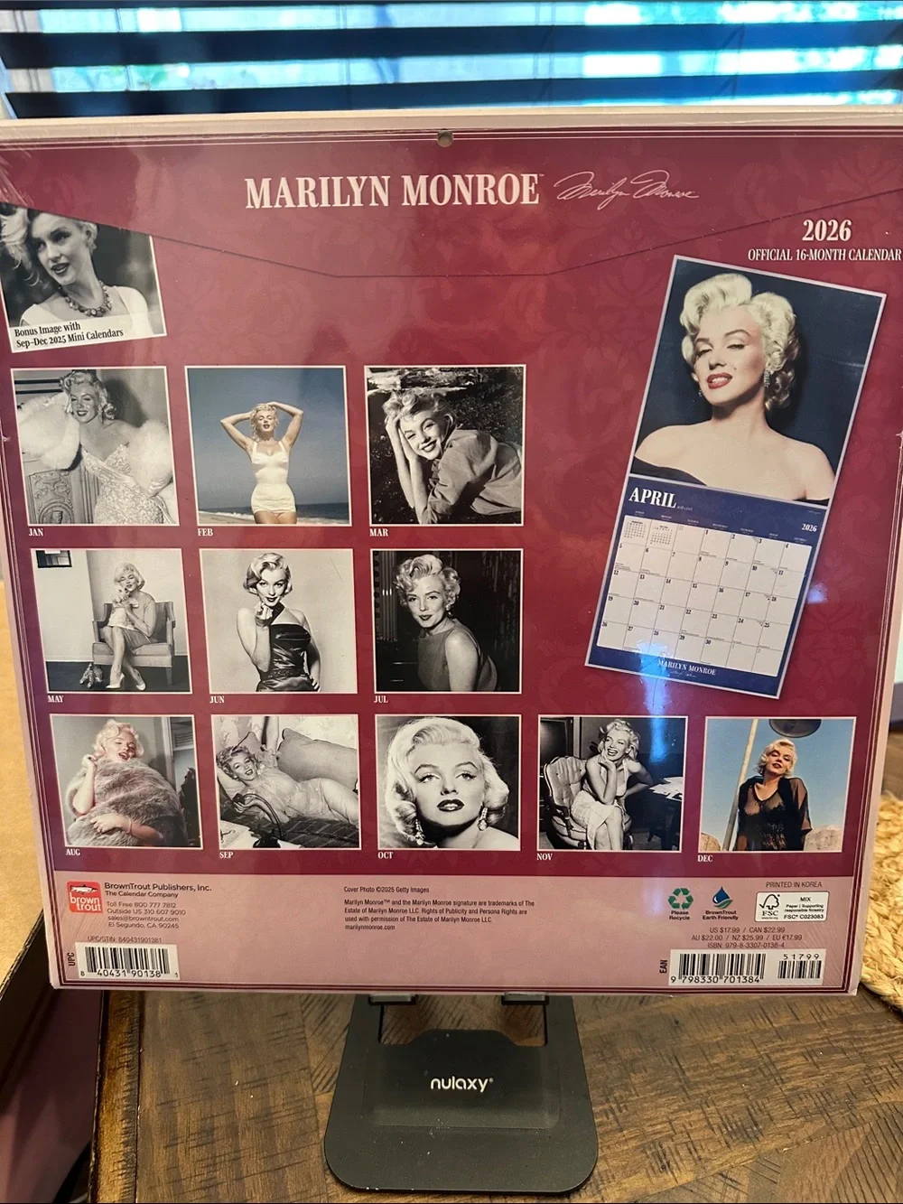 Marilyn Monroe Red and White Photo Collage Calendar Wall Art